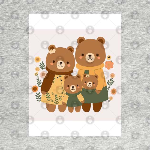 Cute Cartoon Bear Family by MellowLazy